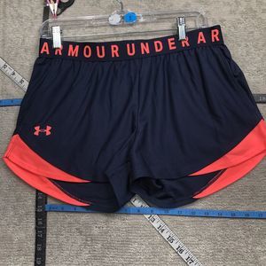 Under Armour Shorts Women's Medium Blue Mid Rise Loose Waistband WideLeg